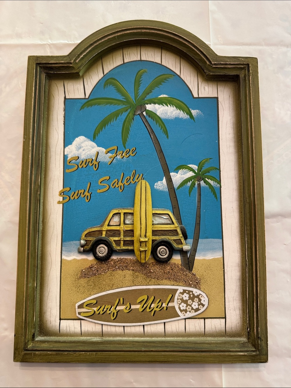 Coastal Surf Wall Art in Yellow & Blue - Beach Décor
